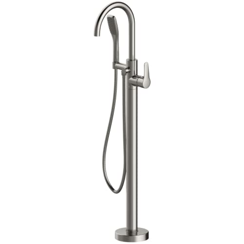 Elegant Brushed Nickel Freestanding Tub Filler for Jacuzzi with Hand Shower