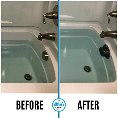 Bottomless Bath Overflow Drain Cover for Deeper Bathtubs - 4 inch Inner Diameter, Gray