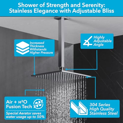Chrome Shower System with Dual Body Jets and Handheld Shower Head - for Homeowners